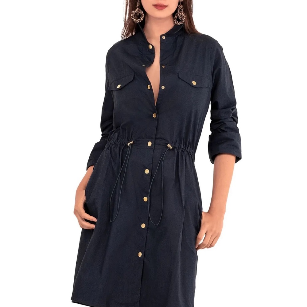 - gretchen scott the snappy midi/maxi dress in navy blue sz M